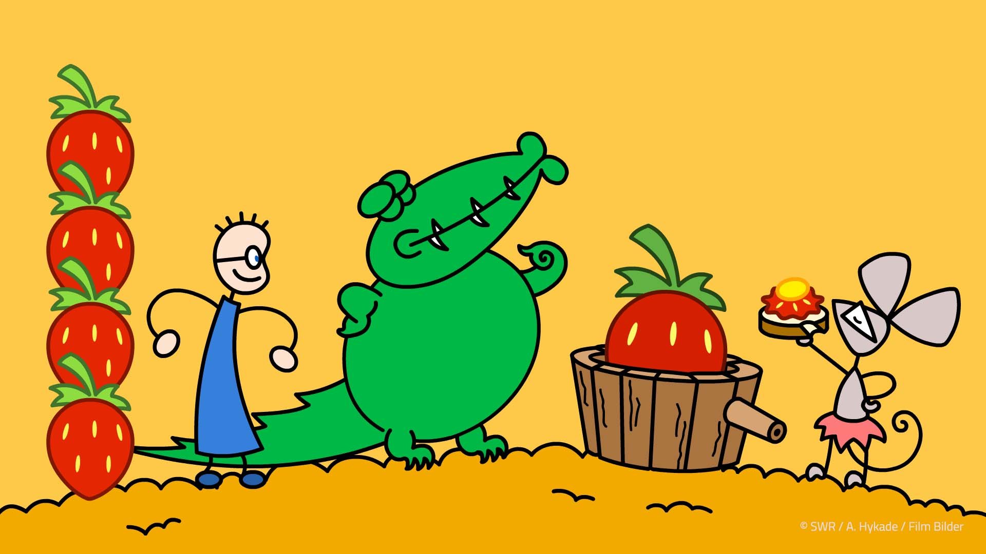 Rechnen mit TOM — screenshot from the learning game for planet schule