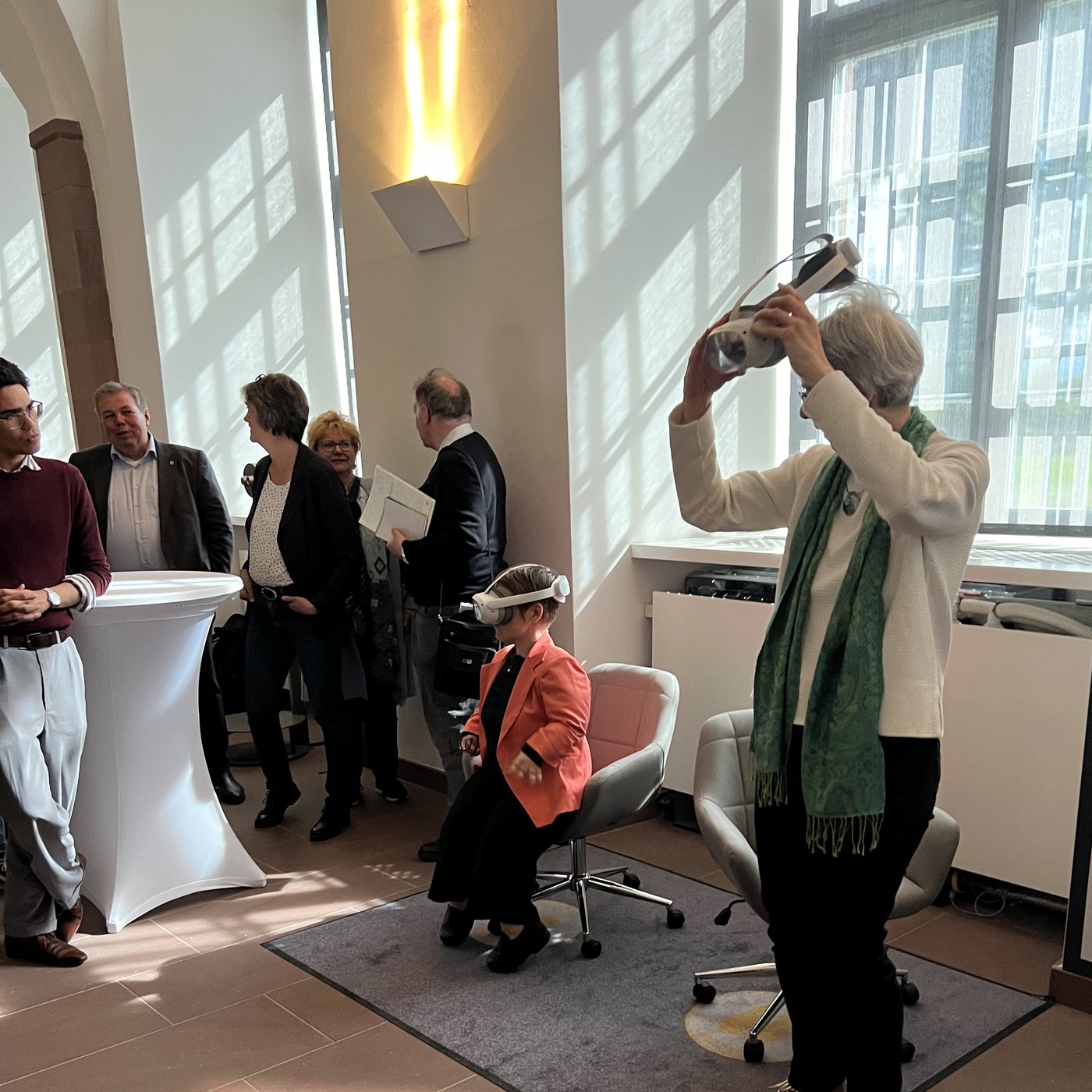 The Electress’s Library in VR — guests trying the VR headsets